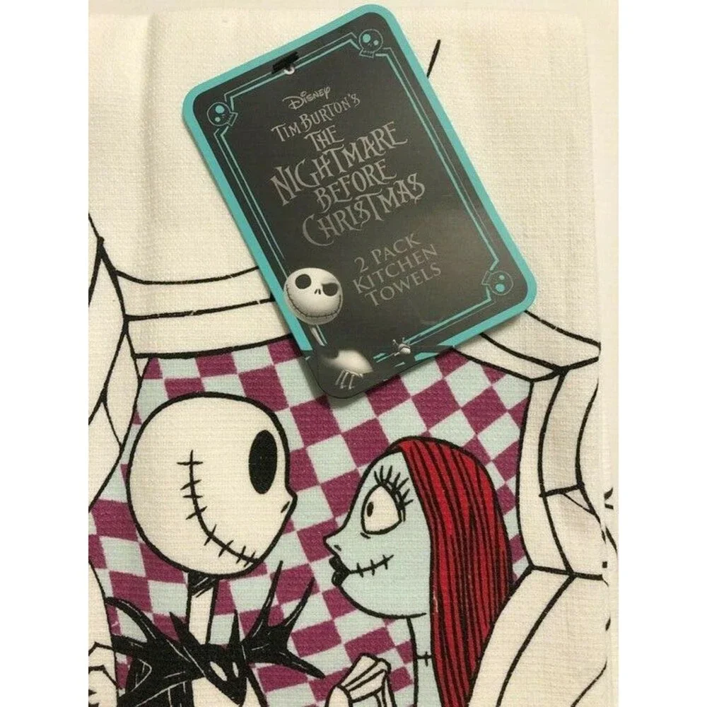 Disney Kitchen Dish Towels The Nightmare Before Christmas Jack & Sally Set of 2